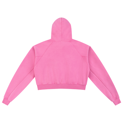 Saved-ish Soul "Faith, Grace, Growth" Snow Washed Cropped Hoodie