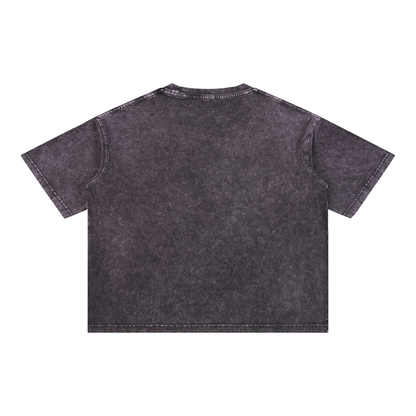 Saved-ish Soul "Kanji" Women Snow Wash Oversize Boxy T-Shirt