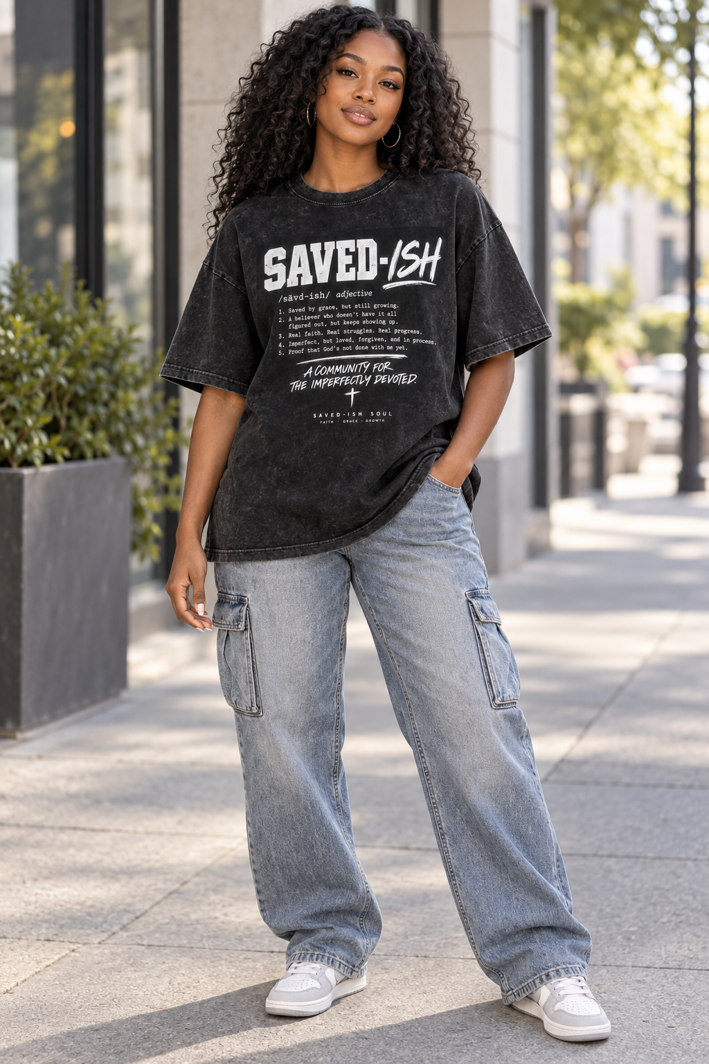 Saved-ish Soul "Definition" Snow Washed Oversized T-Shirt