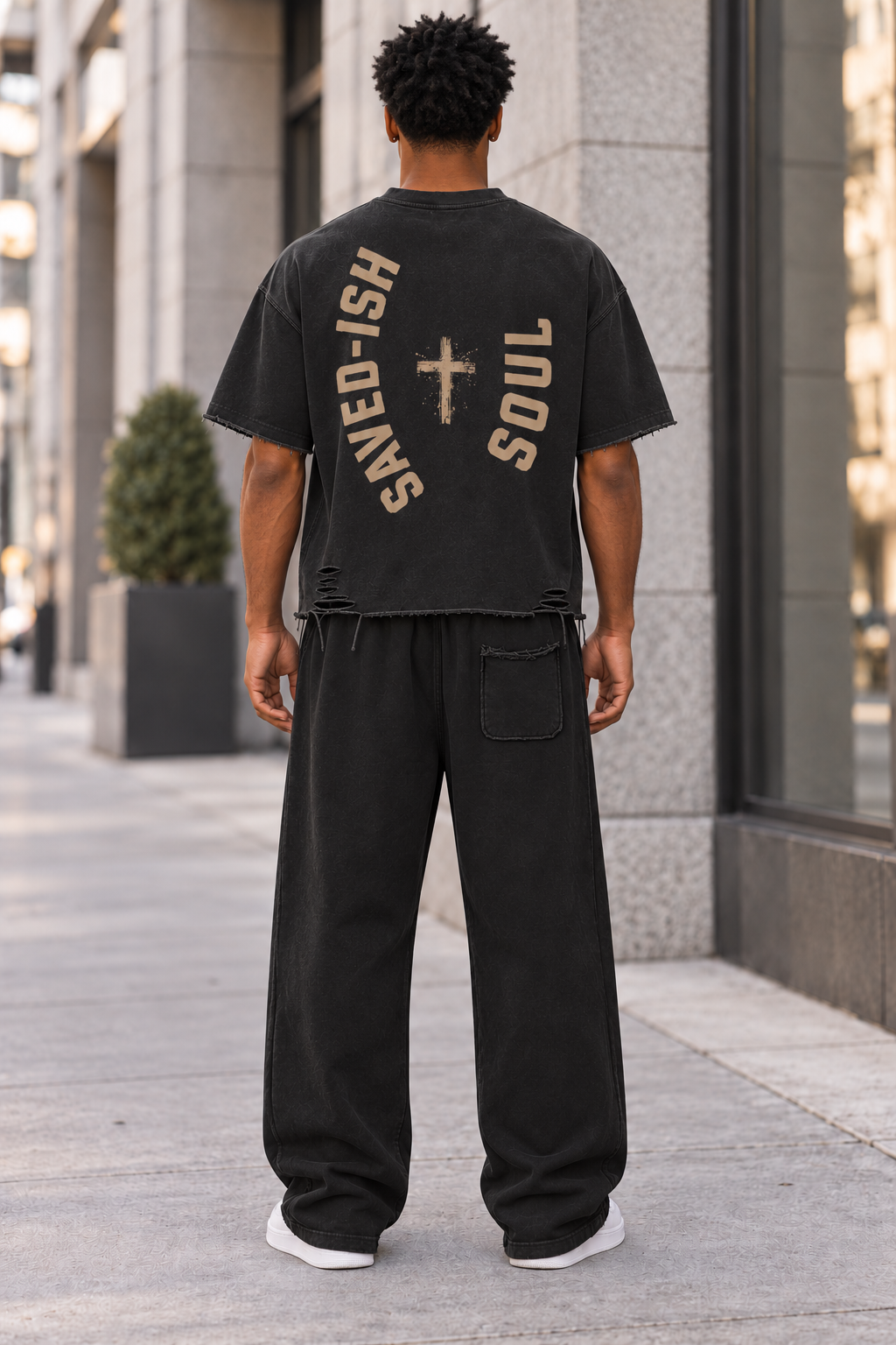 Saved-ish Soul Snow Washed Raw Edge Sweatpants