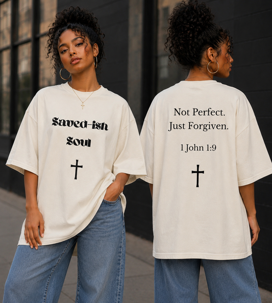Saved-ish Soul ‘Not Perfect, Just Forgiven” T-Shirt