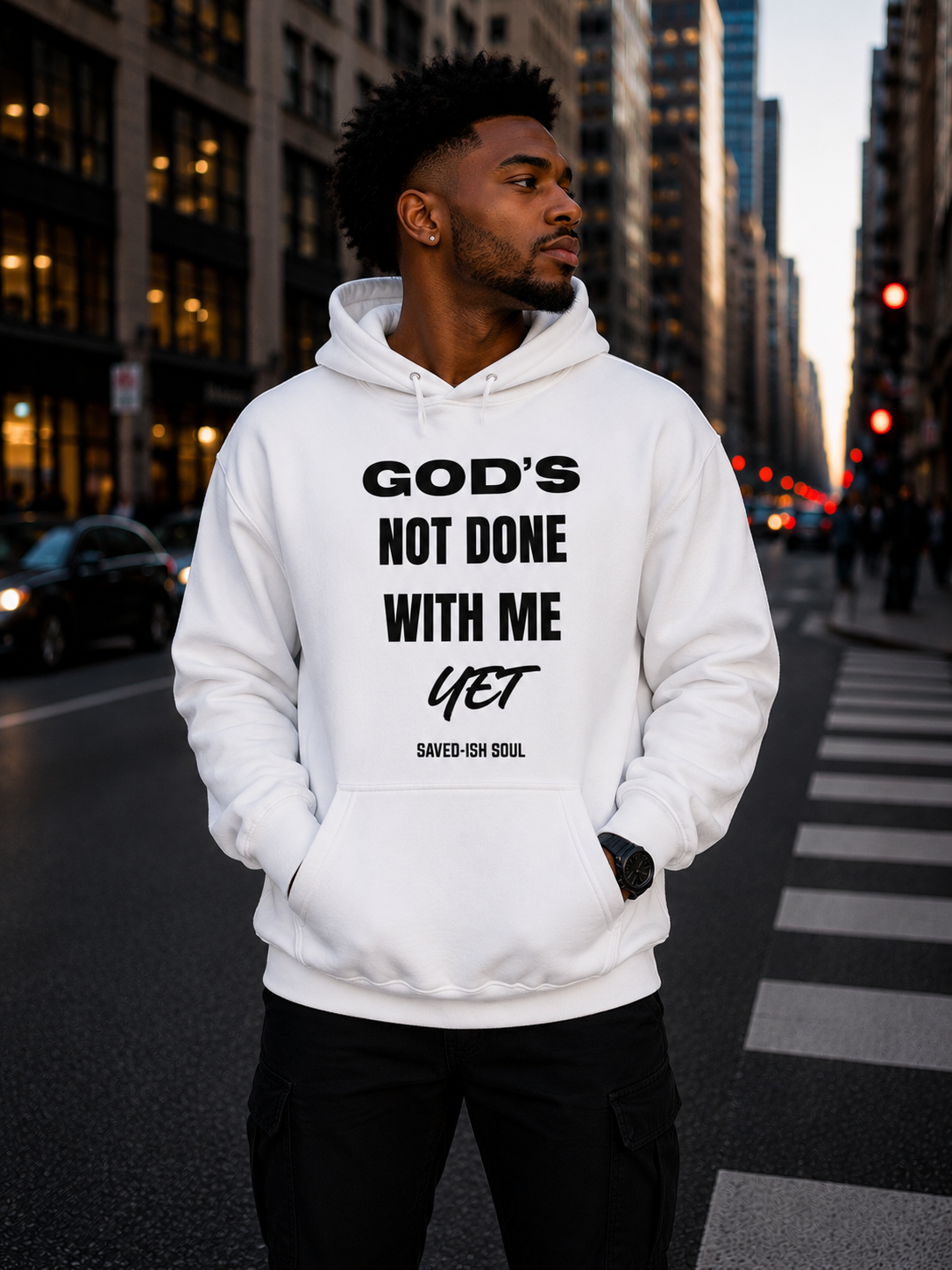 Saved-ish Soul “God’s Not Done With Me Yet” Oversized Hoodie