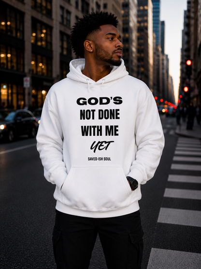 Saved-ish Soul “God’s Not Done With Me Yet” Oversized Hoodie