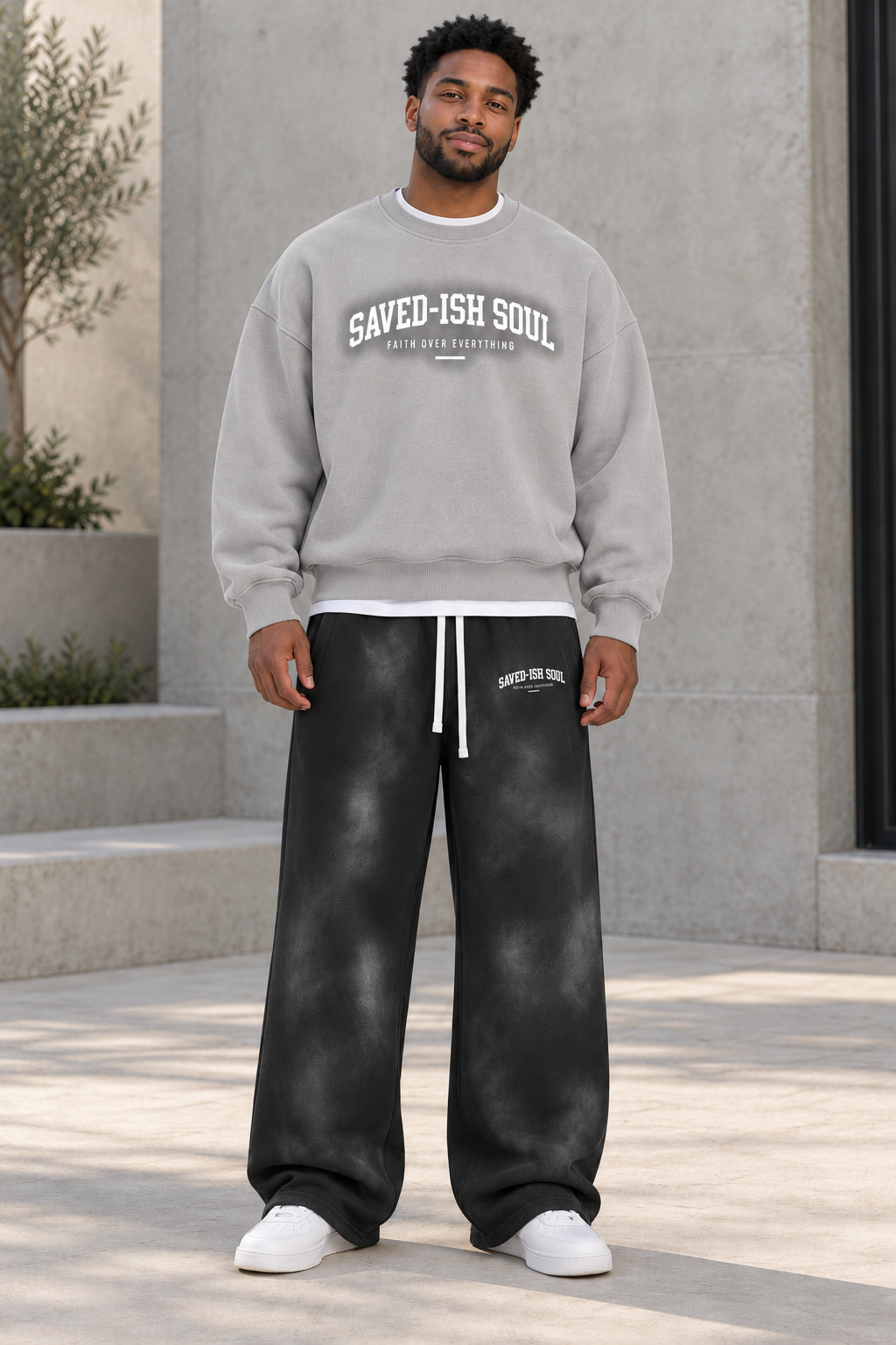 Saved-ish Soul Sunfade Wide Leg Fleece Sweatpants