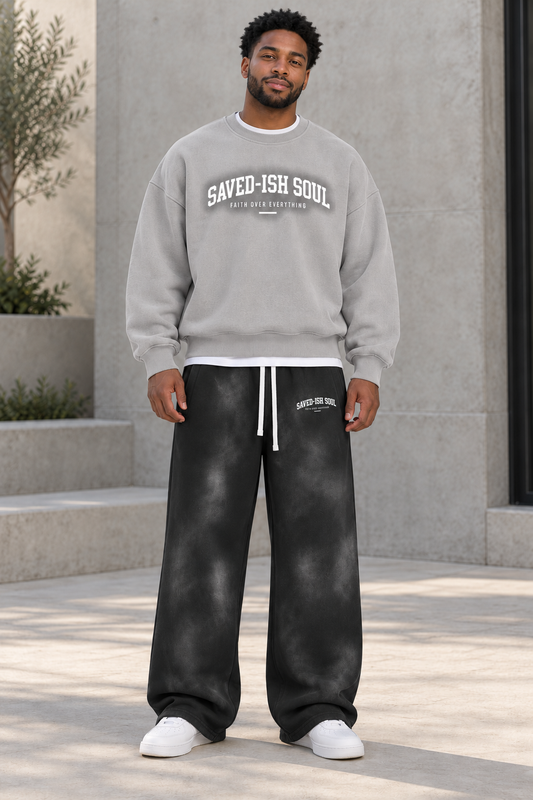 Saved-ish Soul Sunfade Wide Leg Fleece Sweatpants