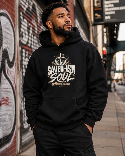 Saved-ish Soul "imperfectly Devoted" Oversize Fleeced Hoodie