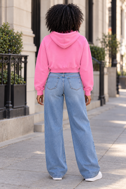 Saved-ish Soul "Faith, Grace, Growth" Snow Washed Cropped Hoodie
