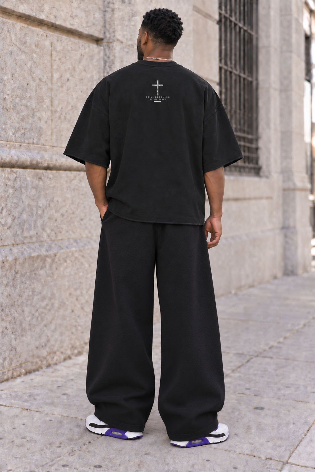 Saved-ish Soul "No Weapons" Boxy Raw Edge T-Shirt