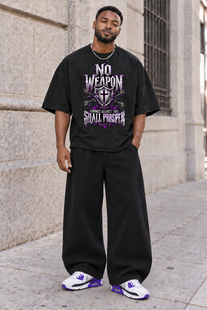 Saved-ish Soul "No Weapons" Boxy Raw Edge T-Shirt