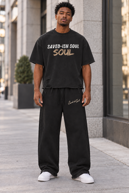 Saved-ish Soul Snow Washed Raw Edge Sweatpants