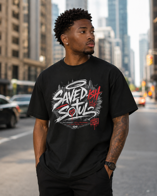 Saved-ish Soul "Not Perfect Still Becoming" Oversized T-Shirt