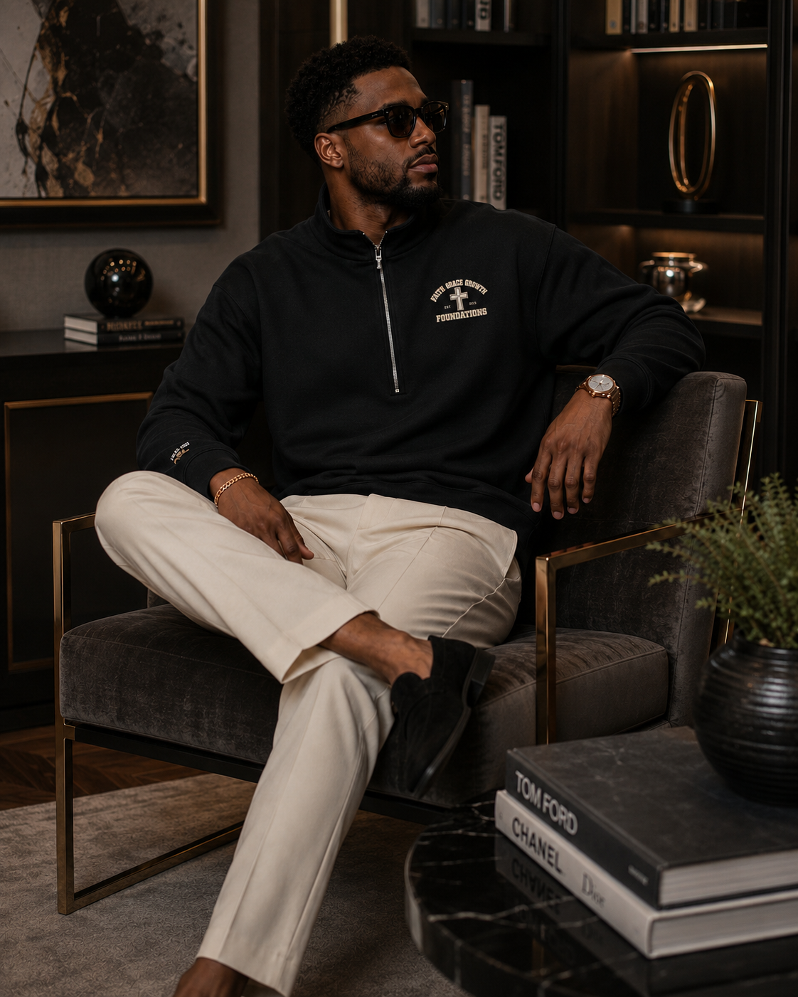 Saved-ish Soul “Faith, Grace, Growth” Half-zip Pullover