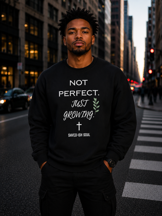 Saved-ish Soul “Not Perfect, Just Growing” Oversized Sweatshirt