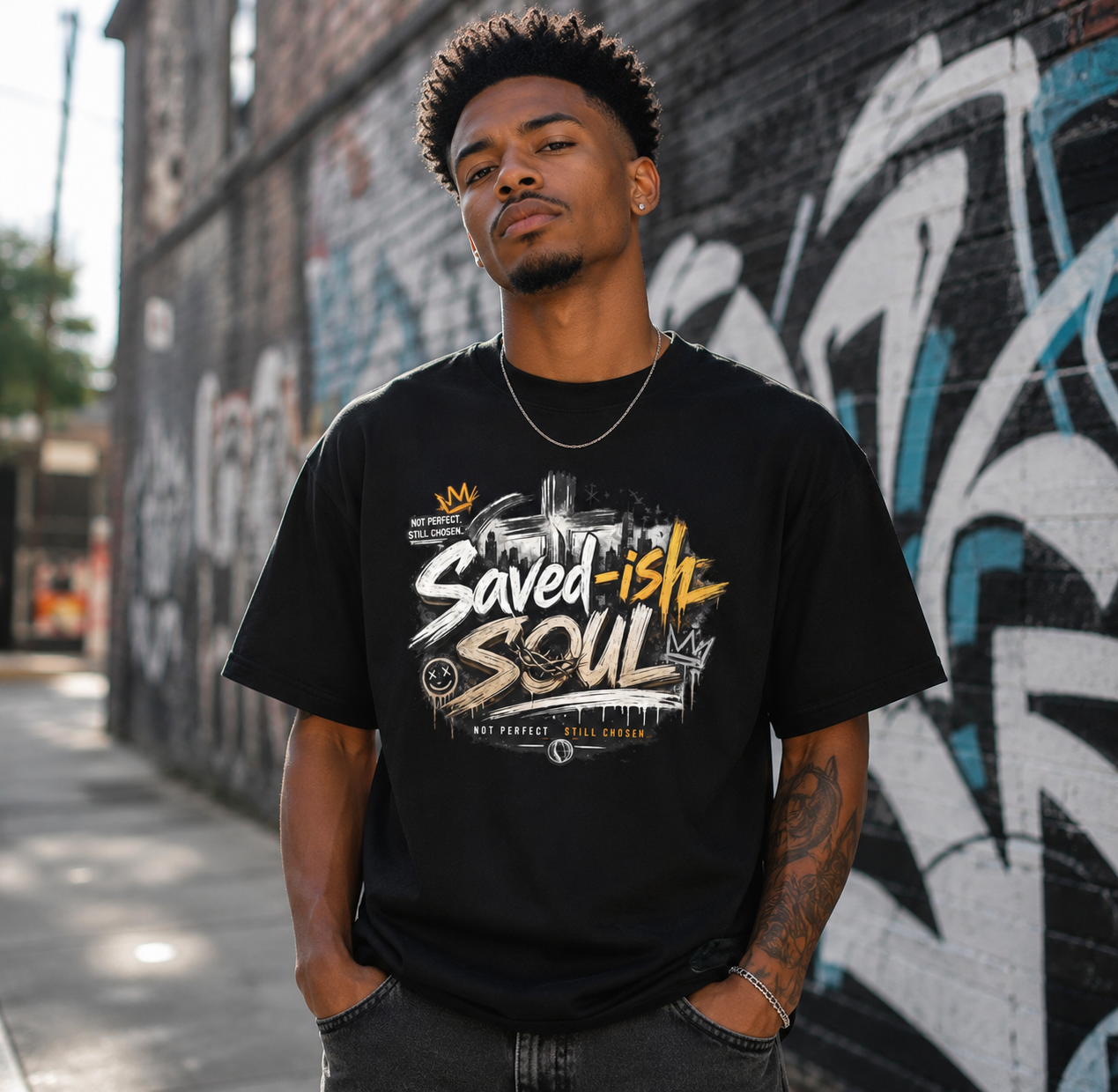 Saved-ish Soul "Not Perfect Still Chosen Oversize T-Shirt