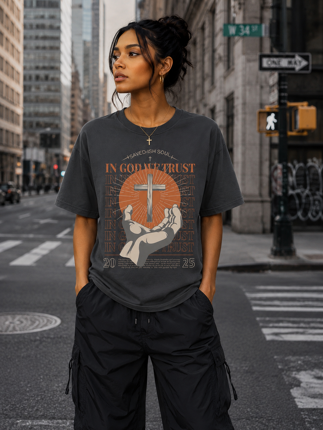 Saved-ish Soul "In God We Trust" Oversized T-shirt