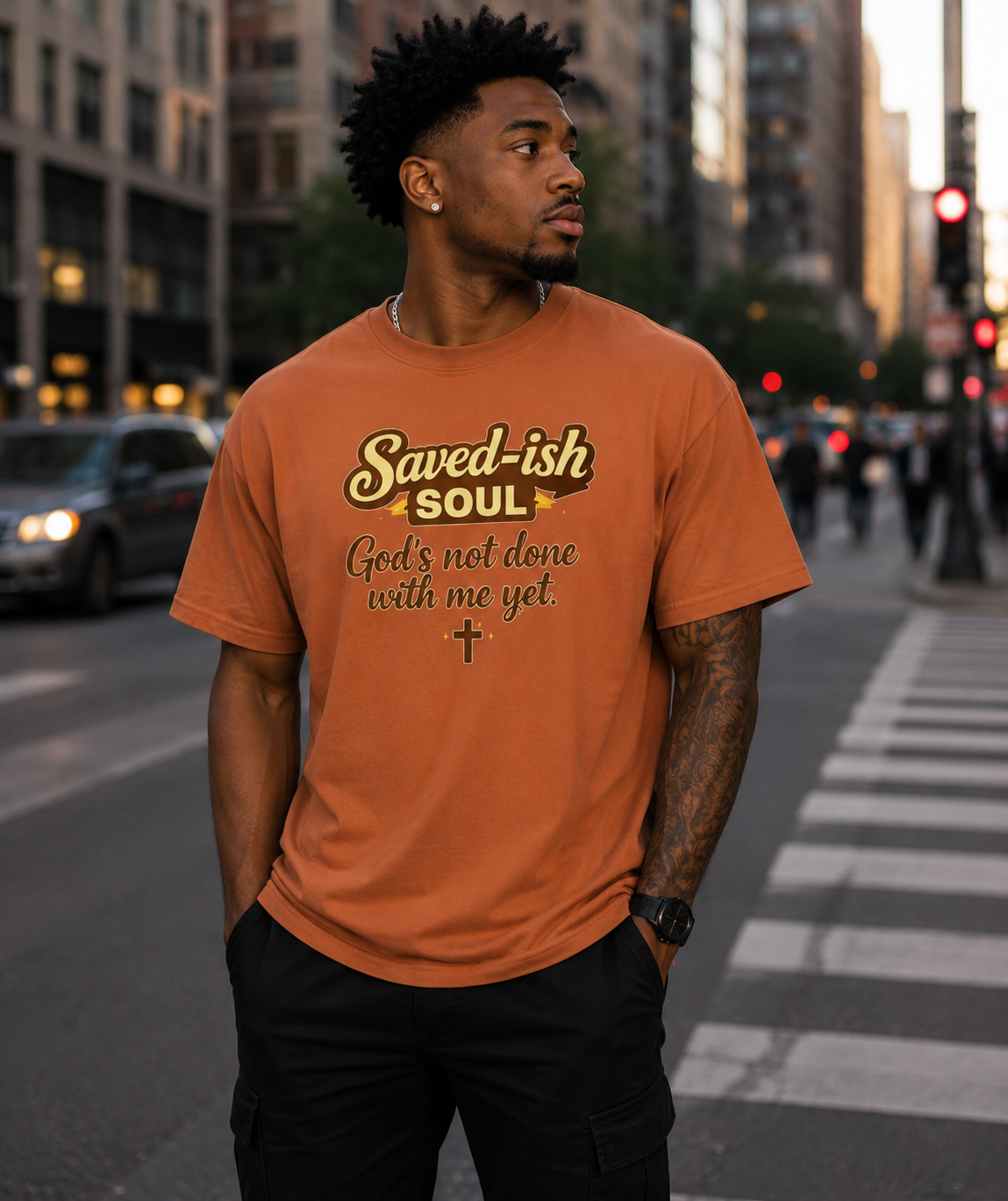 Saved-ish Soul "God's Not Done With Me Yet" T-Shirt