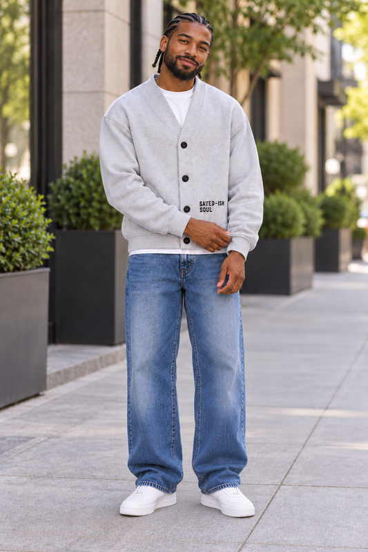 Saved-ish Soul "Cross" Essential Heavyweight Sweat Cardigan