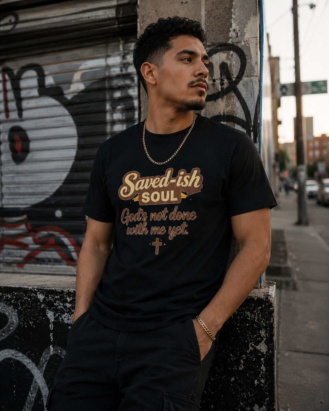 Saved-ish Soul "God's Not Done With Me Yet" T-Shirt