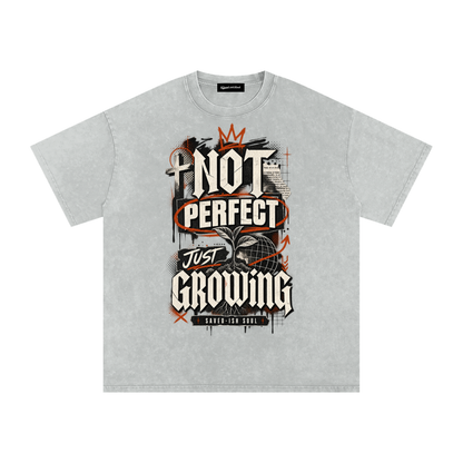 Saved-ish Soul "Not Perfect, Just Growing" Women Oversized T-Shirt
