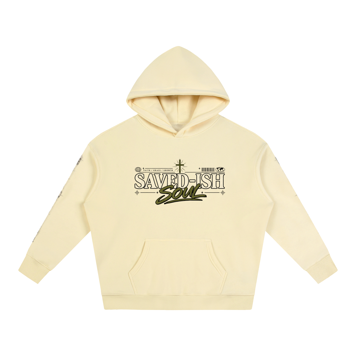 Saved-ish Soul "Faith, Grace, Growth" Oversize Fleeced Hoodie