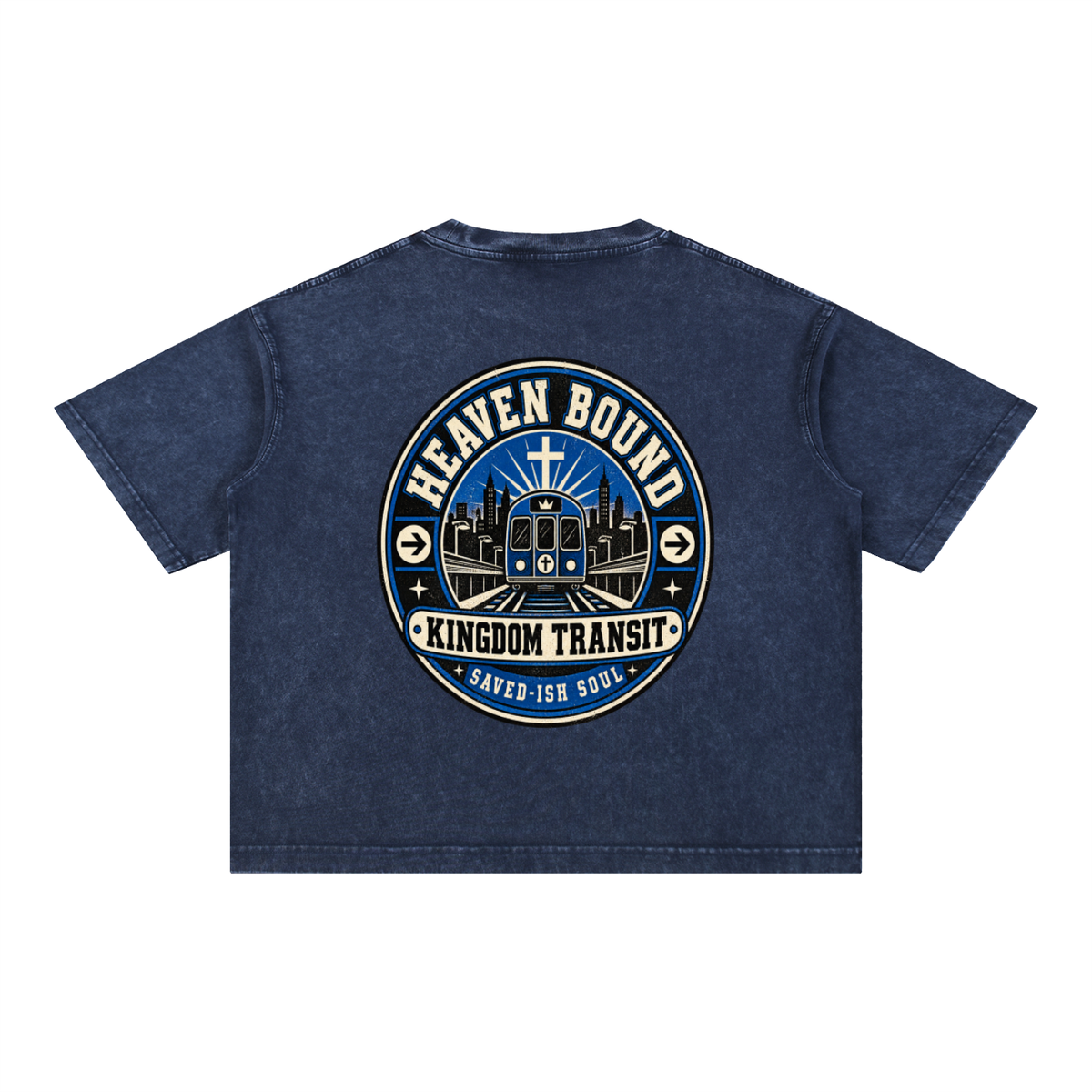 Saved-ish Soul "Heaven Bound" Mineral Wash Boxy T-Shirt