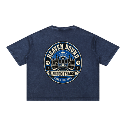 Saved-ish Soul "Heaven Bound" Mineral Wash Boxy T-Shirt