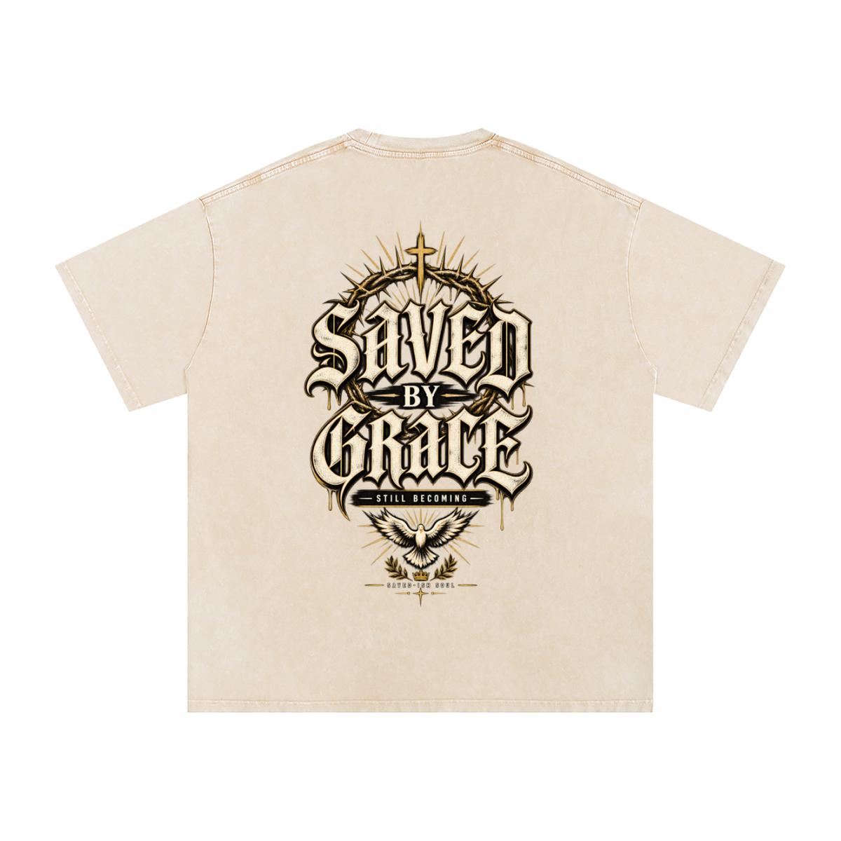 Saved-ish Soul "Saved By Grace" Snow Washed Oversized T-Shirt