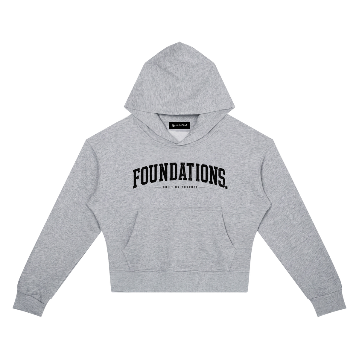 Saved-ish Soul "Foundations" Crop Drop Shoulder Hoodie