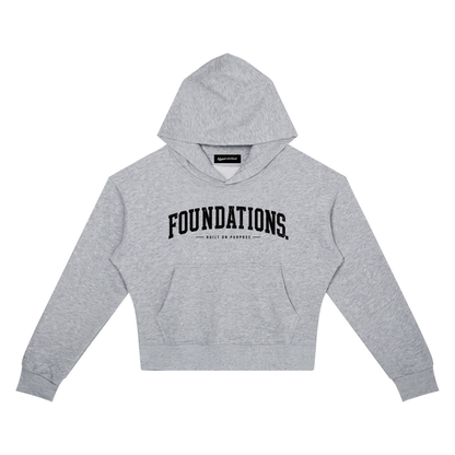 Saved-ish Soul "Foundations" Crop Drop Shoulder Hoodie