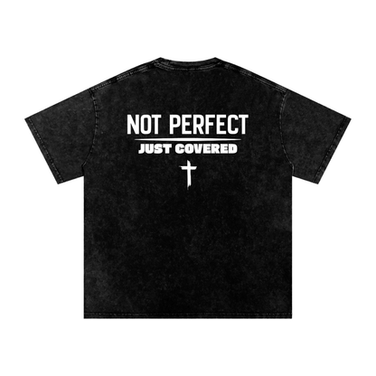 Saved-ish Soul "Not Perfect, Just Covered" Washed Oversized T-Shirt