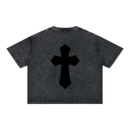 Saved-ish Soul "Faith, Grace, Growth" Mineral Wash Boxy T-Shirt