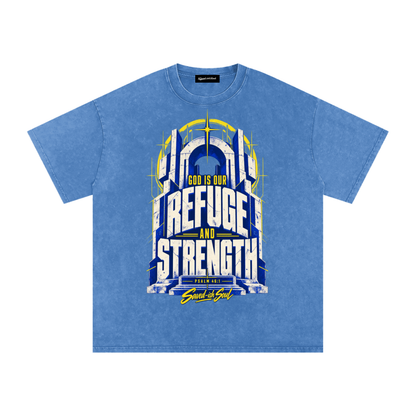 Saved-ish Soul "Psalm 46:1" Snow Washed Oversized T-Shirt