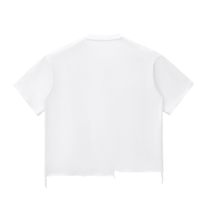 Saved-ish Soul "If God Be For Us" Snow Wash Raw-Hem Boxy T-shirt