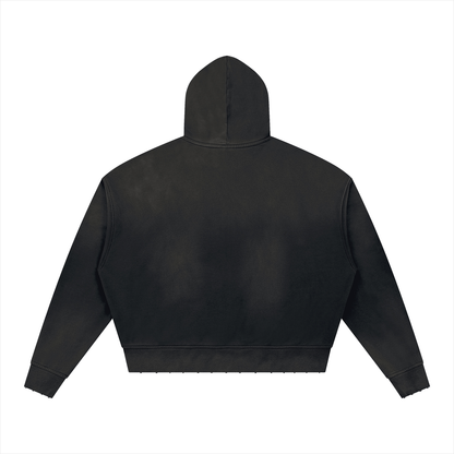 Saved-ish Soul "God's Not Done With Me Yet" Distressed Boxy Hoodie