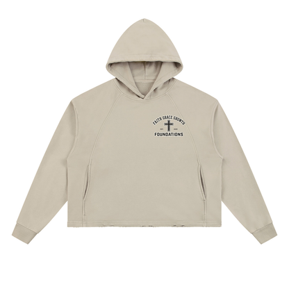 Saved-ish Soul "Faith, Grace, Growth" Vintage Washed Frayed-Hem Hoodie